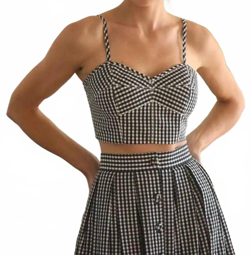 NEW HUNTER BELL brookie top in black/white